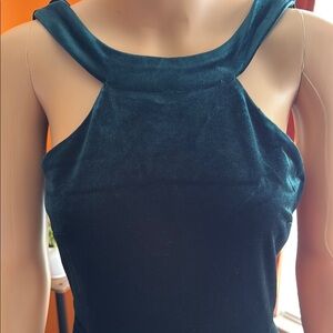 Cocktail Party Velvet Teal Green Dress